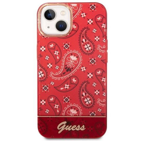 Etui na telefon iPhone 14 Plus/15 Plus Guess czerwone hardcase Bandana