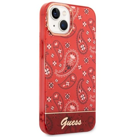 Etui na telefon iPhone 14 Plus/15 Plus Guess czerwone hardcase Bandana