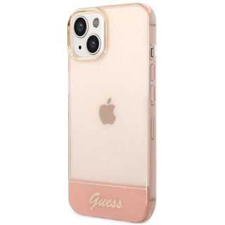 Etui na telefon iPhone 14 Plus / 15 Plus Guess różowe hardcase Translucent