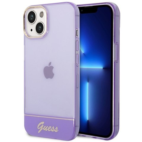 Etui na telefon iPhone 14 Plus/15 Plus Guess fioletowe hardcase Translucent