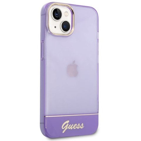 Etui na telefon iPhone 14 Plus/15 Plus Guess fioletowe hardcase Translucent