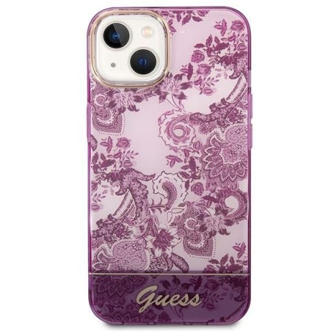 Etui na telefon iPhone 14 Plus / 15 Plus Guess fuksjowe Porcelain Collection