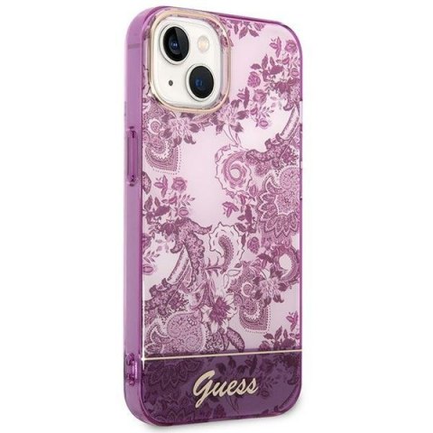 Etui na telefon iPhone 14 Plus / 15 Plus Guess fuksjowe Porcelain Collection