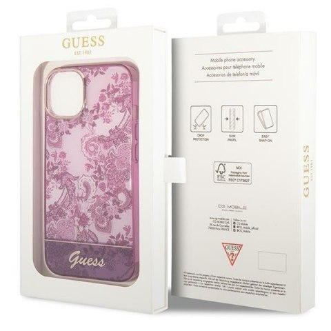 Etui na telefon iPhone 14 Plus / 15 Plus Guess fuksjowe Porcelain Collection