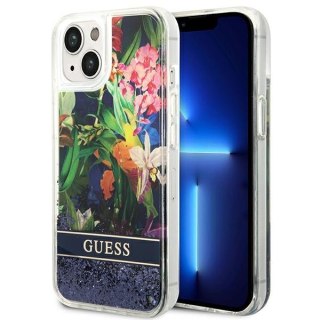 Etui Guess GUHCP14MLFLSB Apple iPhone 14 Plus / 15 Plus niebieski/blue hardcase Flower Liquid Glitter