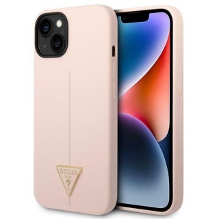 Etui na telefon iPhone 14 Plus / 15 Plus Guess różowe silikonowe hardcase