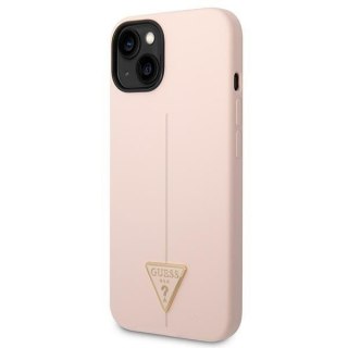 Etui na telefon iPhone 14 Plus / 15 Plus Guess różowe silikonowe hardcase