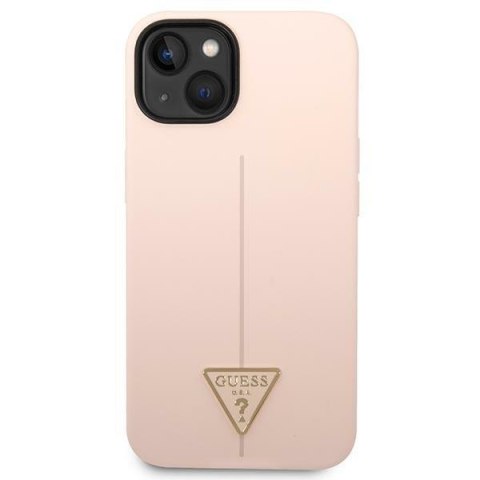 Etui na telefon iPhone 14 Plus / 15 Plus Guess różowe silikonowe hardcase