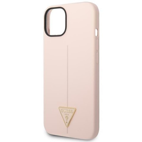 Etui na telefon iPhone 14 Plus / 15 Plus Guess różowe silikonowe hardcase