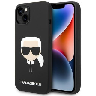 Etui iPhone 14 Plus / 15 Plus Karl Lagerfeld czarne Silicone Karl`s Head