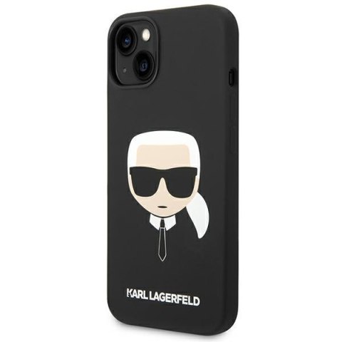 Etui iPhone 14 Plus / 15 Plus Karl Lagerfeld czarne Silicone Karl`s Head