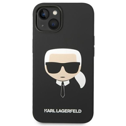 Etui iPhone 14 Plus / 15 Plus Karl Lagerfeld czarne Silicone Karl`s Head