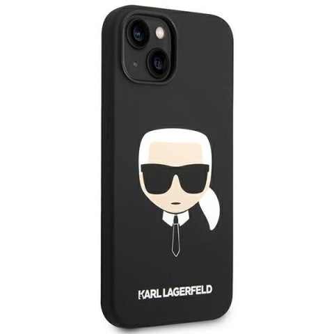 Etui iPhone 14 Plus / 15 Plus Karl Lagerfeld czarne Silicone Karl`s Head