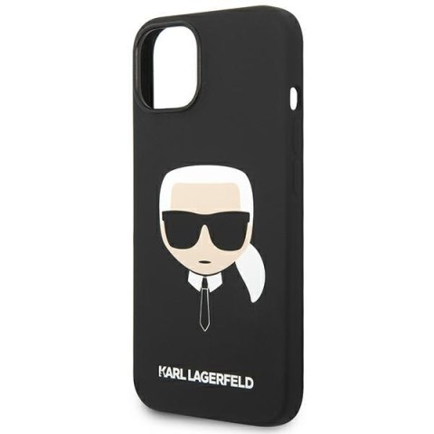 Etui iPhone 14 Plus / 15 Plus Karl Lagerfeld czarne Silicone Karl`s Head