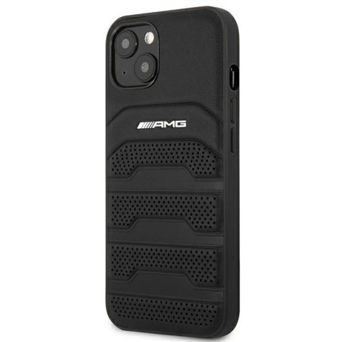 Etui na telefon iPhone 14 Plus / 15 Plus Mercedes AMG czarny skórzany