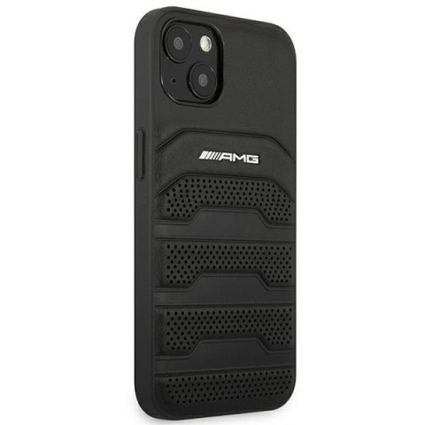 Etui na telefon iPhone 14 Plus / 15 Plus Mercedes AMG czarny skórzany