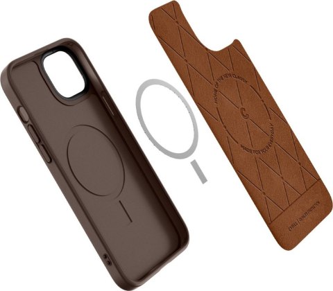 Etui na telefon iPhone 14 Plus / 15 Plus Spigen Cyrill Kajuk MagSafe brązowe