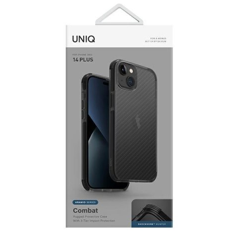 Etui na telefon iPhone 14 Plus / 15 Plus UNIQ Combat czarny karbon