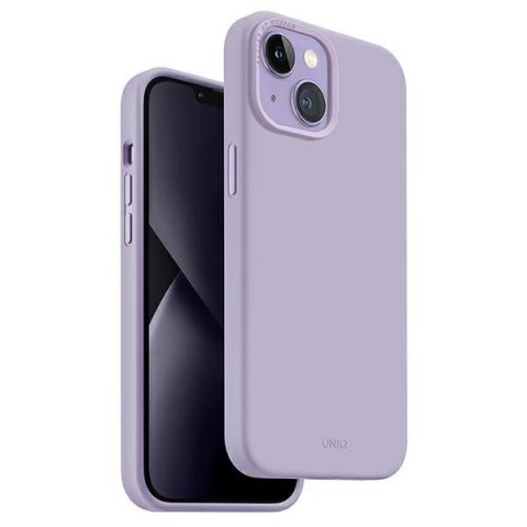 Etui na telefon iPhone 14 Plus / 15 Plus UNIQ Lino lilak - stylowe i trwałe