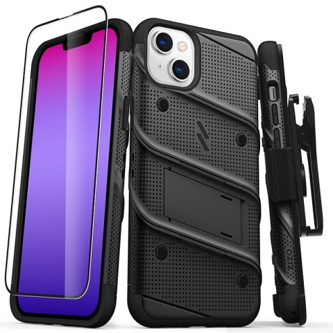 Etui iPhone 14 Plus / 15 Plus ZIZO BOLT Series czarne + szkło