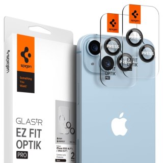 Szkło hartowane iPhone 14 / 14 Plus Spigen Optik.tr Camera Protector Black [2 PACK]