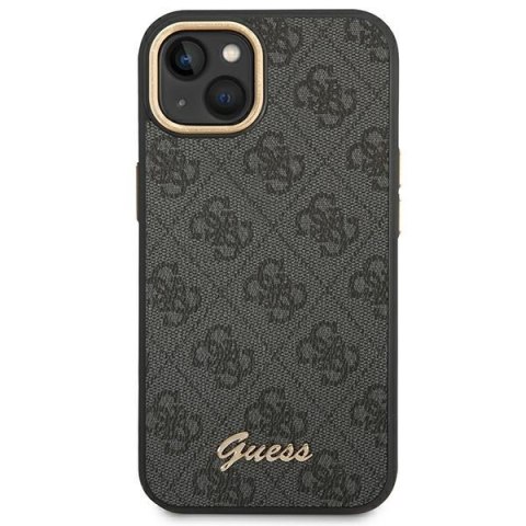 Etui iPhone 14 Plus / 15 Plus Guess czarne hardcase 4G Vintage Gold Logo