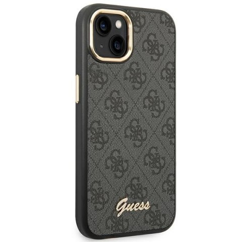 Etui iPhone 14 Plus / 15 Plus Guess czarne hardcase 4G Vintage Gold Logo