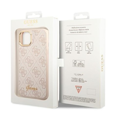 Etui na telefon iPhone 14 Plus / 15 Plus Guess różowe hardcase 4G