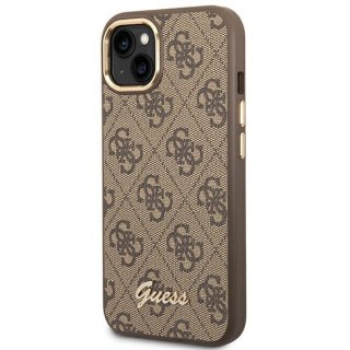 Etui na telefon iPhone 14 Plus / 15 Plus Guess brązowe hardcase 4G