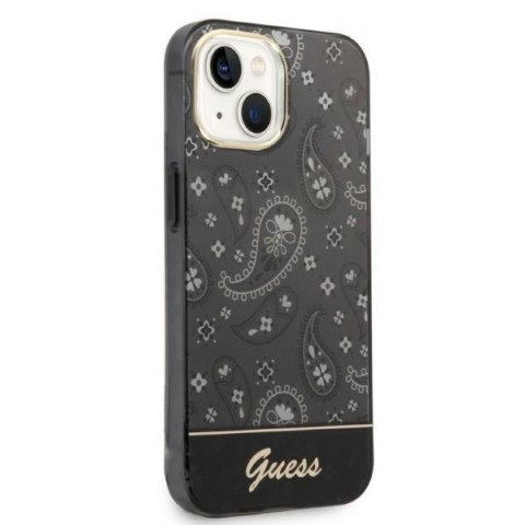 Etui na telefon iPhone 14 Plus / 15 Plus Guess Bandana Paisley czarne