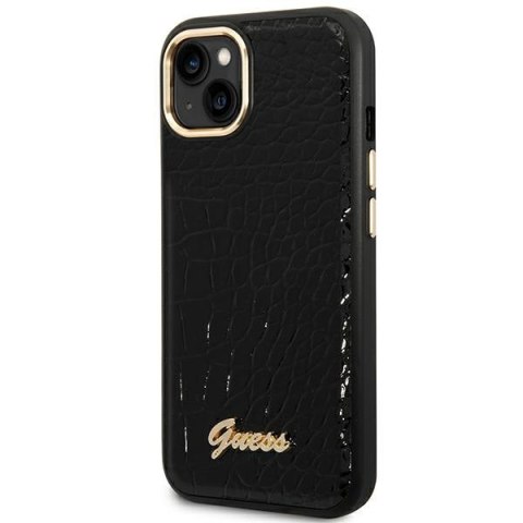 Etui na telefon iPhone 14 Plus / 15 Plus Guess Croco Hardcase czarne