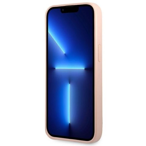 Etui na telefon iPhone 14 Plus / 15 Plus Guess różowe Saffiano Triangle