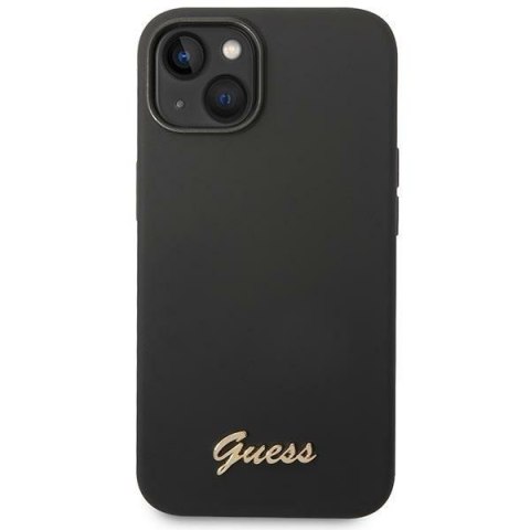 Etui na telefon iPhone 14 Plus / 15 Plus Guess czarne silikonowe z logo