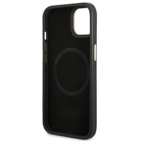 Etui iPhone 14 Plus / 15 Plus Guess 4G Logo Plate MagSafe czarne