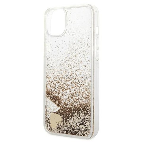 Etui na telefon iPhone 14 Plus / 15 Plus Guess Glitter Charms złote