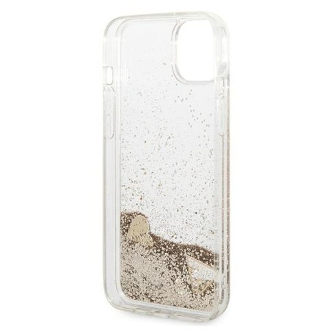 Etui na telefon iPhone 14 Plus / 15 Plus Guess Glitter Charms złote