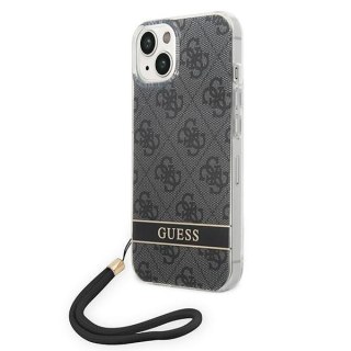 Etui iPhone 14 Plus / 15 Plus Guess 4G Print Strap czarne