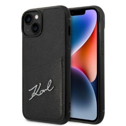 Etui na telefon iPhone 14 Plus / 15 Plus Karl Lagerfeld czarne z logo