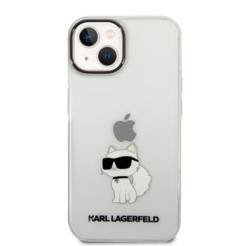 Etui na telefon iPhone 14 Plus/15 Plus Karl Lagerfeld Choupette przezroczyste