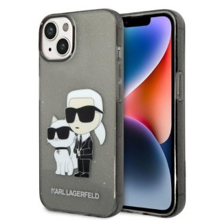 Etui na telefon iPhone 14 Plus/15 Plus Karl Lagerfeld czarne GLIT NFT