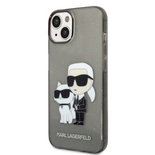 Etui na telefon iPhone 14 Plus/15 Plus Karl Lagerfeld czarne GLIT NFT