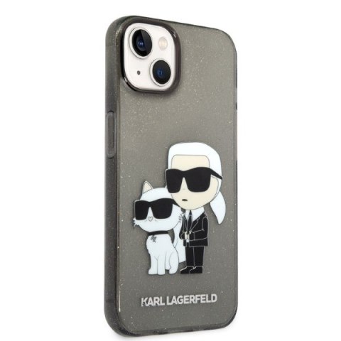 Etui na telefon iPhone 14 Plus/15 Plus Karl Lagerfeld czarne GLIT NFT