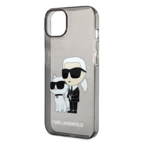 Etui na telefon iPhone 14 Plus/15 Plus Karl Lagerfeld czarne GLIT NFT