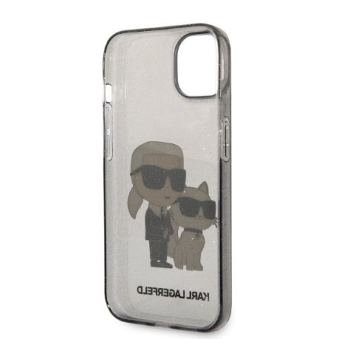 Etui na telefon iPhone 14 Plus/15 Plus Karl Lagerfeld czarne GLIT NFT