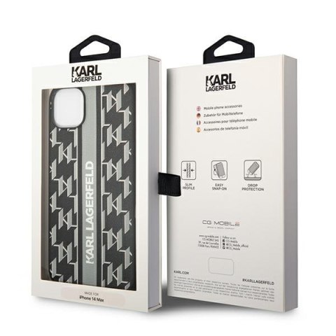 Etui na telefon iPhone 14 Plus / 15 Plus Karl Lagerfeld Monogram Stripe