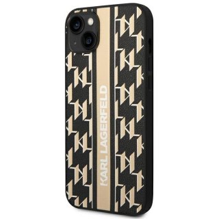 Etui iPhone 14 Plus / 15 Plus Karl Lagerfeld brązowe Monogram Stripe