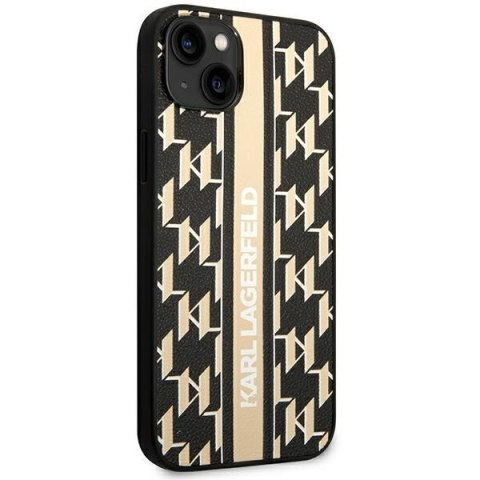 Etui na telefon iPhone 14 Plus / 15 Plus Karl Lagerfeld brązowe Monogram Stripe