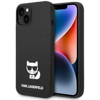 Etui iPhone 14 Plus / 15 Plus Karl Lagerfeld czarne Silicone Choupette Body