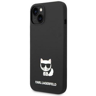 Etui iPhone 14 Plus / 15 Plus Karl Lagerfeld czarne Silicone Choupette Body