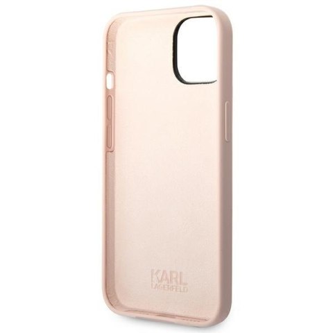 Etui na telefon iPhone 14 Plus / 15 Plus Karl Lagerfeld Choupette jasnoróżowe